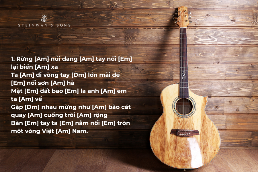 Hợp âm nối vòng tay lớn chơi guitar