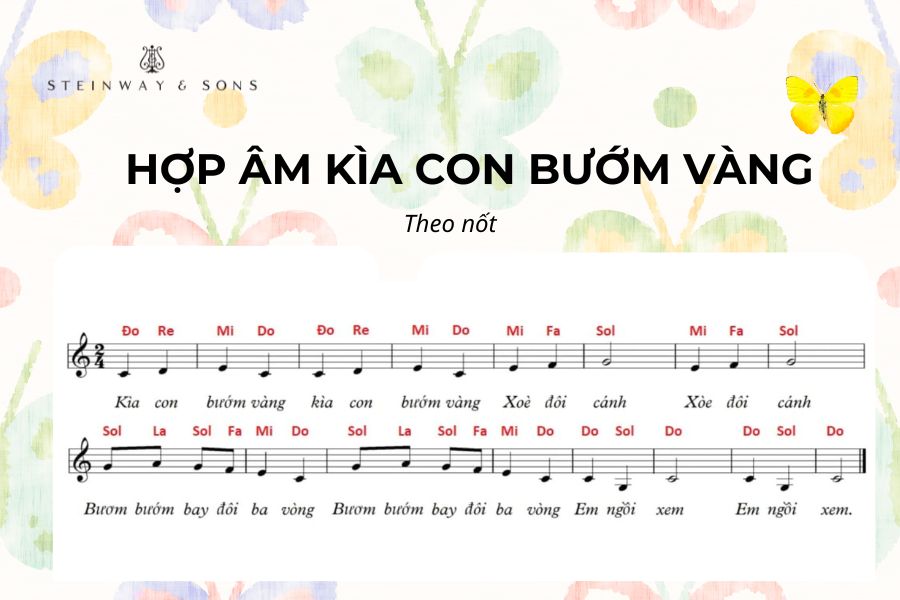 Hợp âm kìa con bướm vàng trên đàn piano