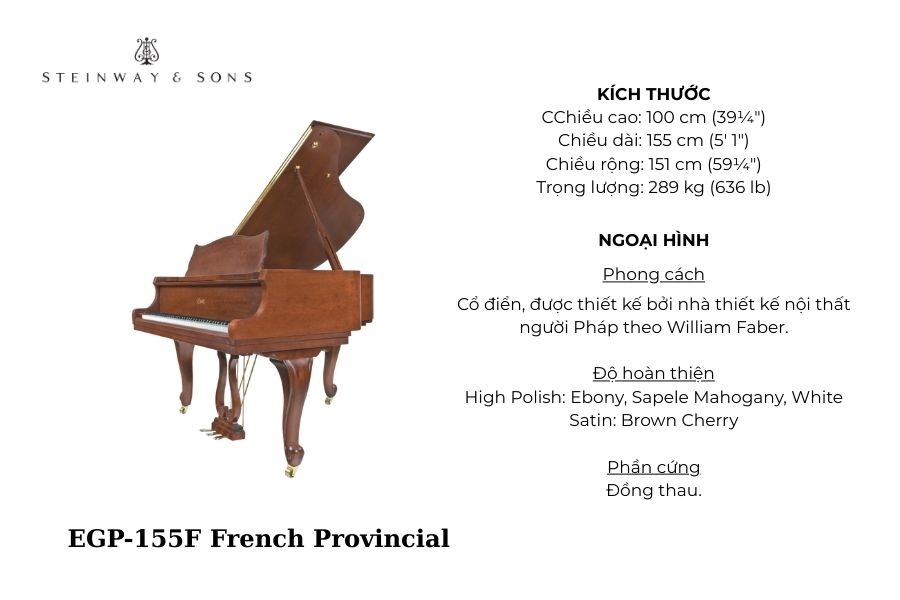 Cây piano EGP-155F French Provincial