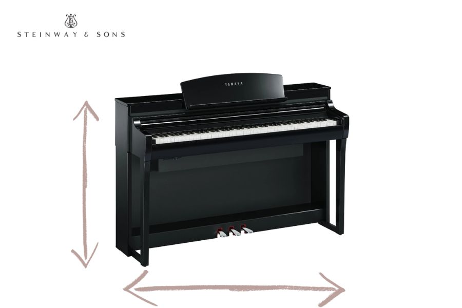 Kích thước piano điện đứng