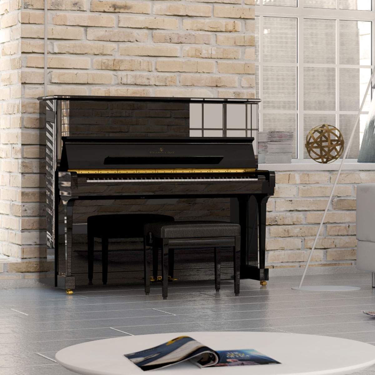 Piano upright Steinway K-132
