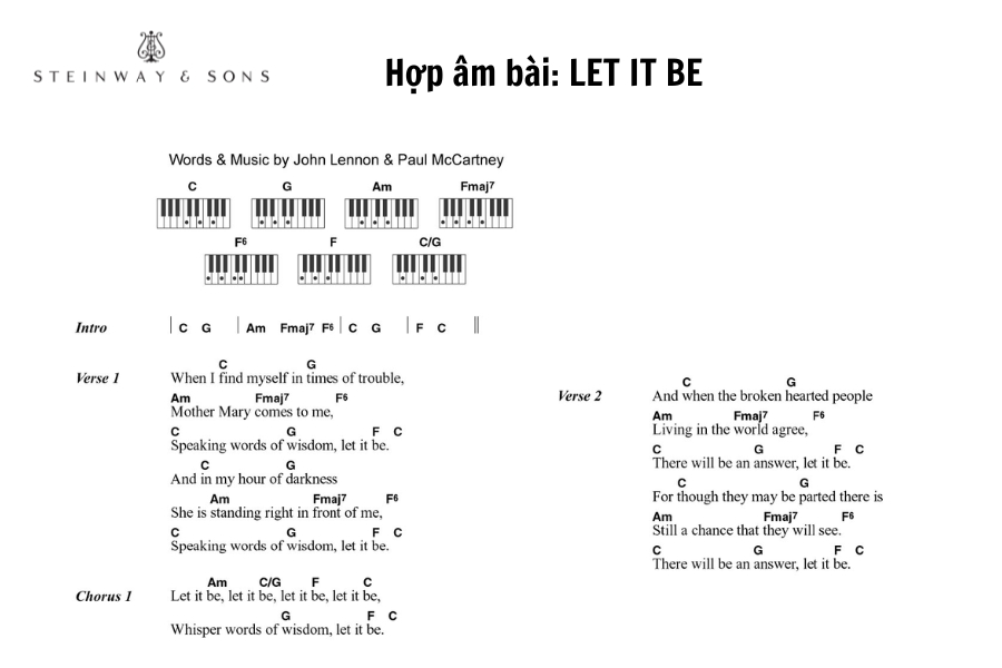 Vòng hơp âm piano bai let it be